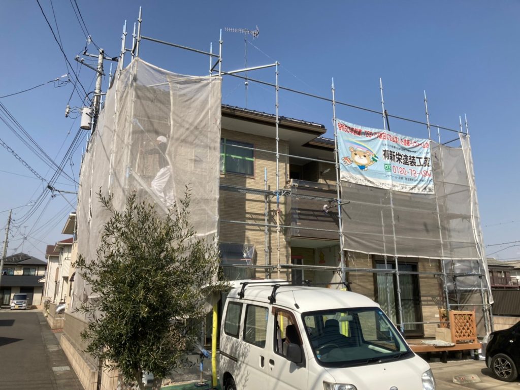 行田市城西 外壁塗装 シーリング工事 施工中 新栄塗装工業 行田市城西 外壁塗装 シーリング工事 施工中 新栄塗装工業