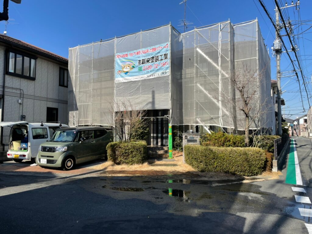 熊谷市中西　外壁上塗り完了！