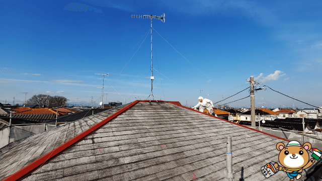 ◆シンエイ君blog◆屋根の下塗りと錆止め塗装現場