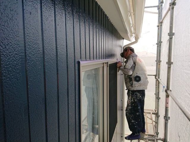 熊谷市玉井 外壁塗装施工中