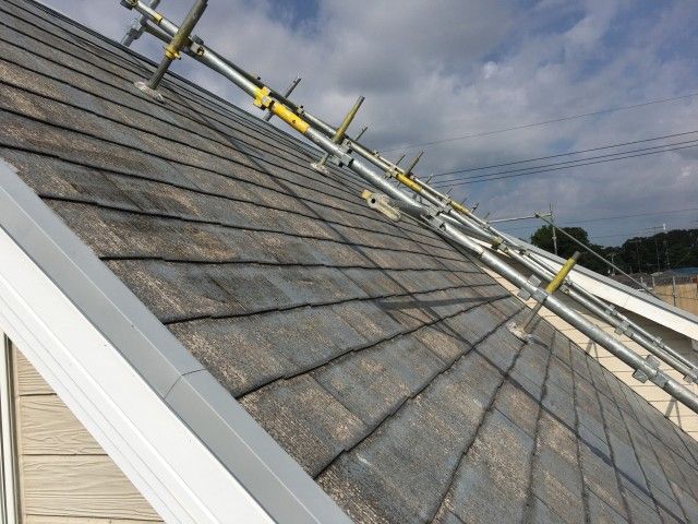 行田市 桜町 外壁塗装施工中