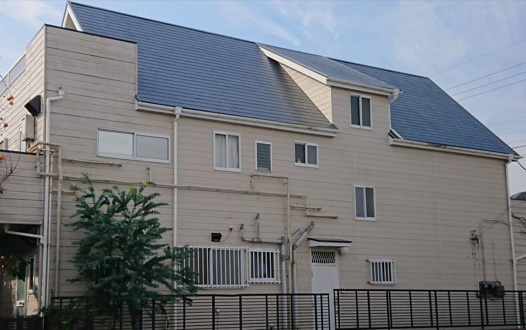 行田市桜町の塗装施工中