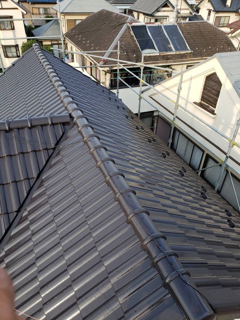 熊谷市葛和田の外壁塗装施工中