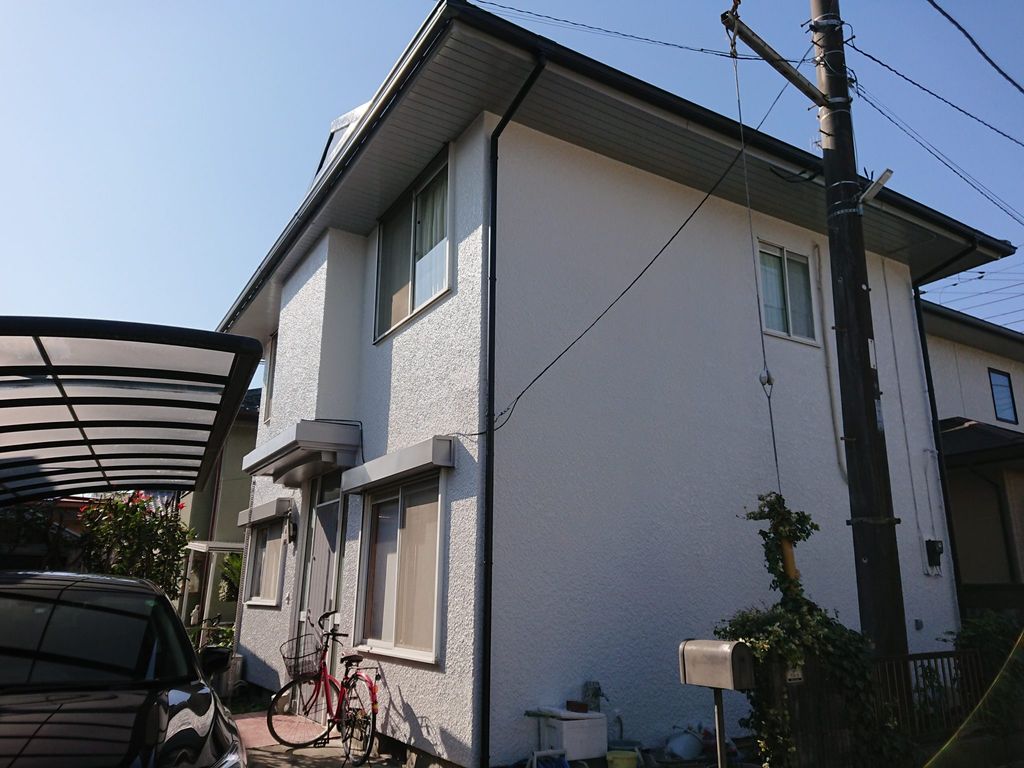 熊谷市上之の外壁塗装施工中