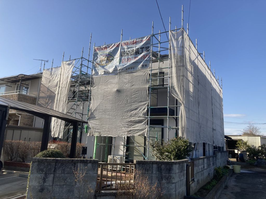 熊谷市・上里町など、外壁屋根塗装工事　施工中です！