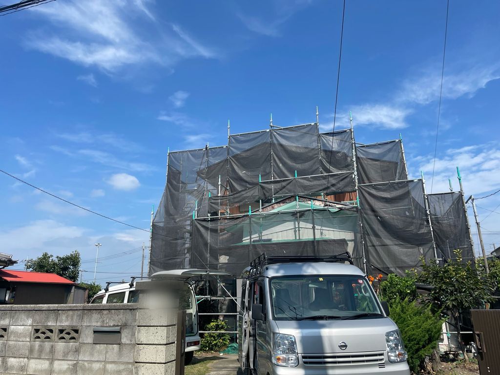 熊谷佐谷田外壁屋根塗装工事施工中