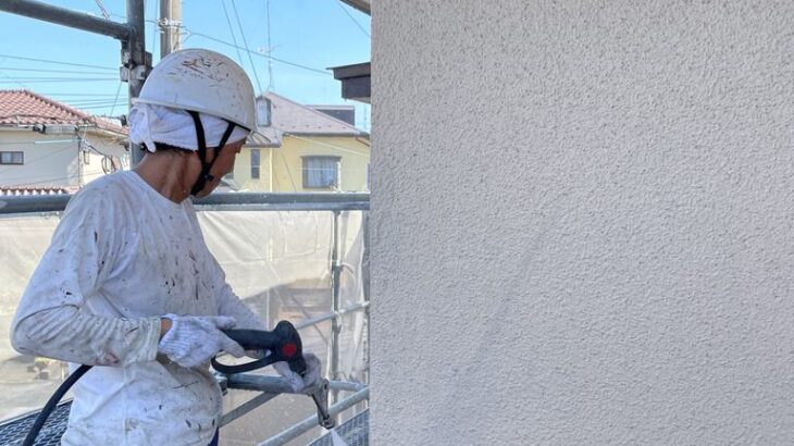 熊谷上之外壁屋根塗装施工中